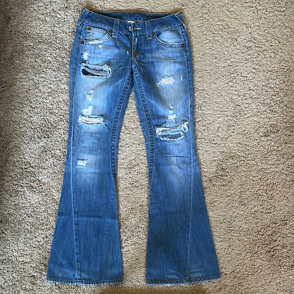 True religion distressed bellbottoms